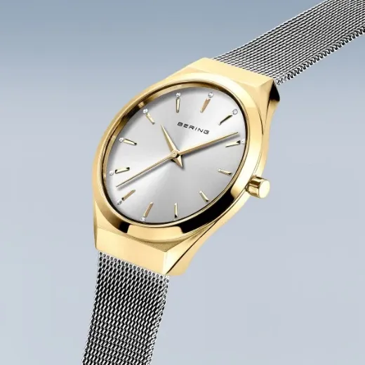 Picture of Ultra Slim Watch with Silver Mesh Strap 