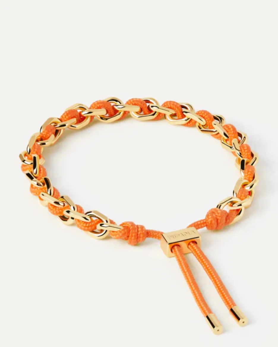Picture of Tangerine Rope and Chain Bracelet in Gold 