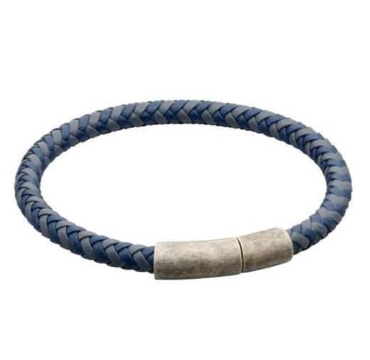 Picture of Two Tone Leather Plaited Bracelet