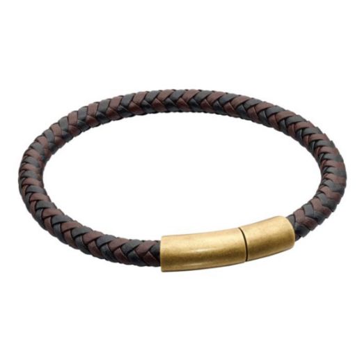 Picture of Two Tone Leather Plaited Bracelet