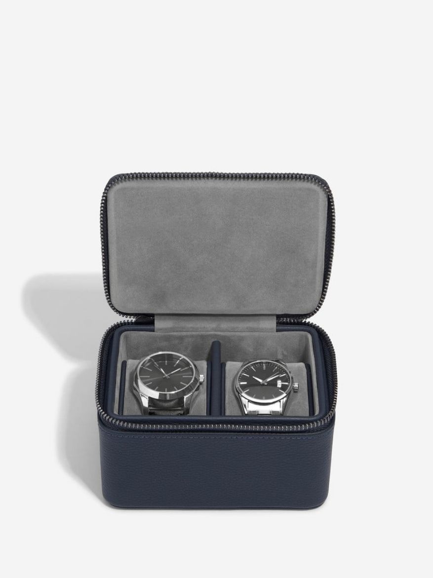 Picture of Navy Zipped Travel Watch Box