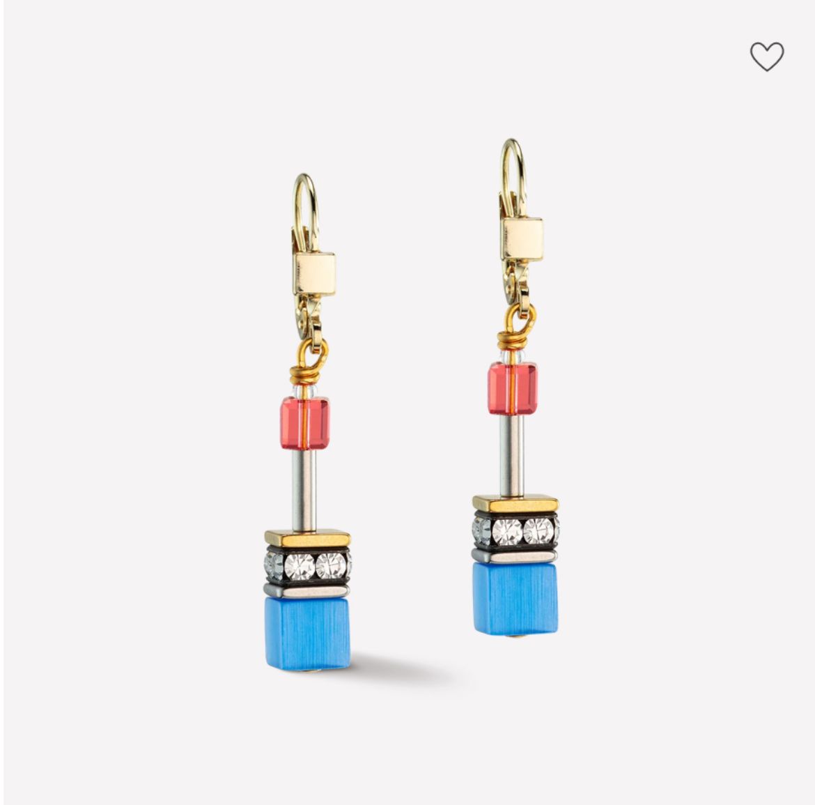 Picture of GeoCUBE® Iconic Classic Multicolour Gold Earrings