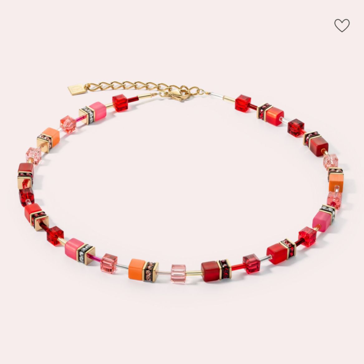 Picture of GeoCUBE® Iconic Necklace Gold-Red
