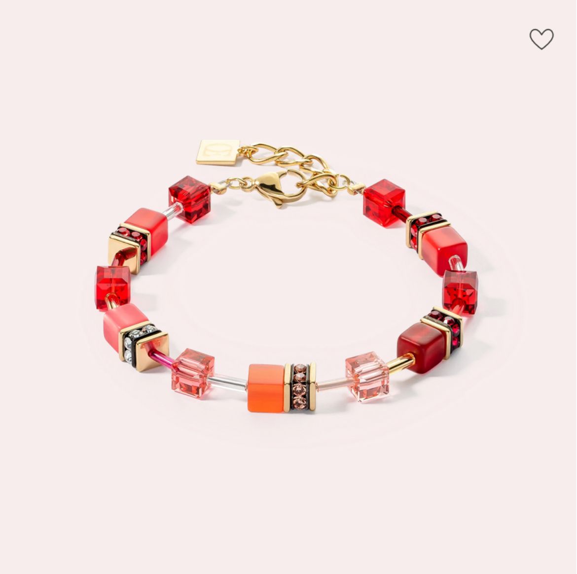 Picture of GeoCUBE® Iconic Bracelet Gold Red