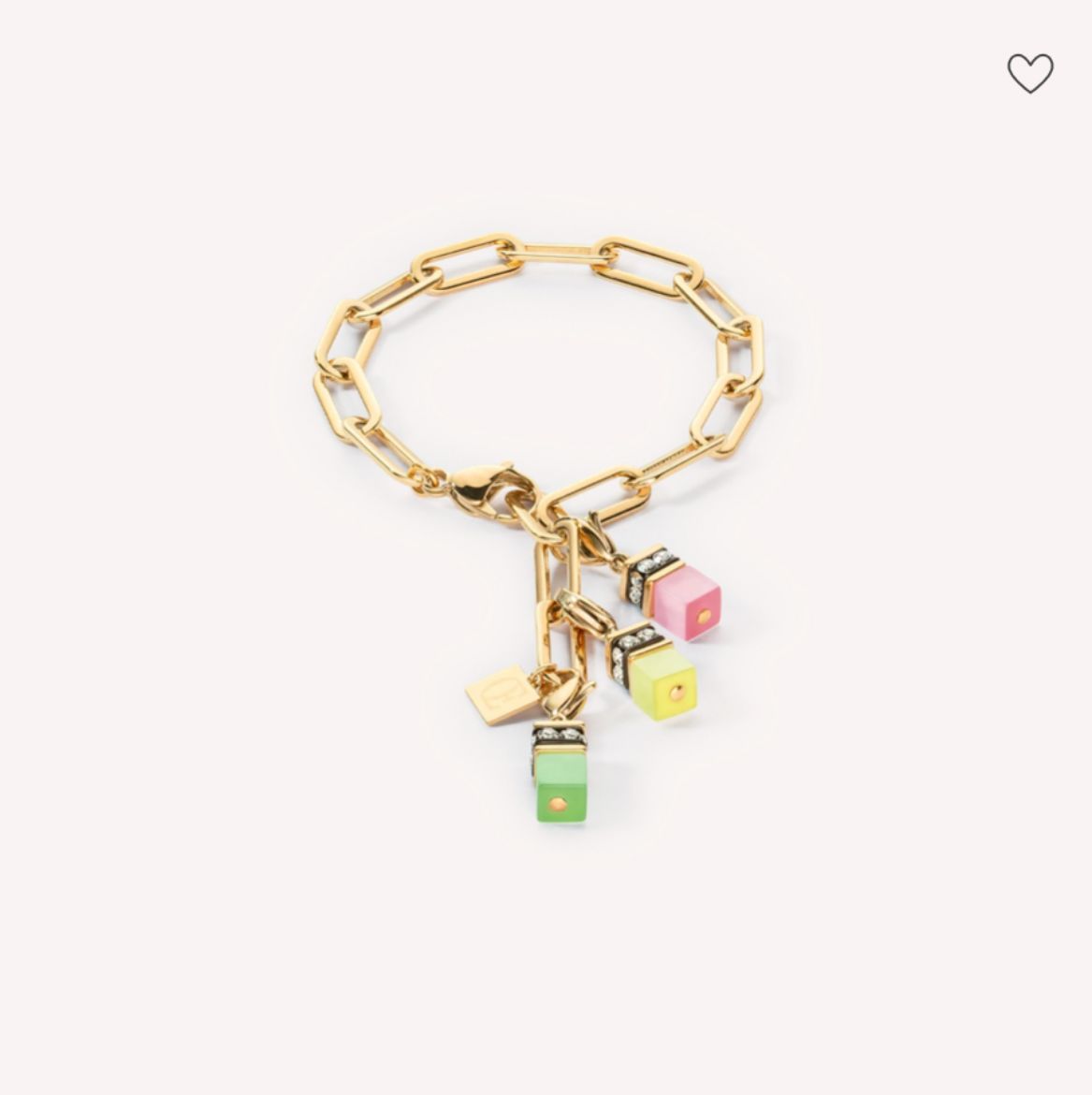 Picture of Happy Iconic Cube Charm Bracelet Gold Pastel