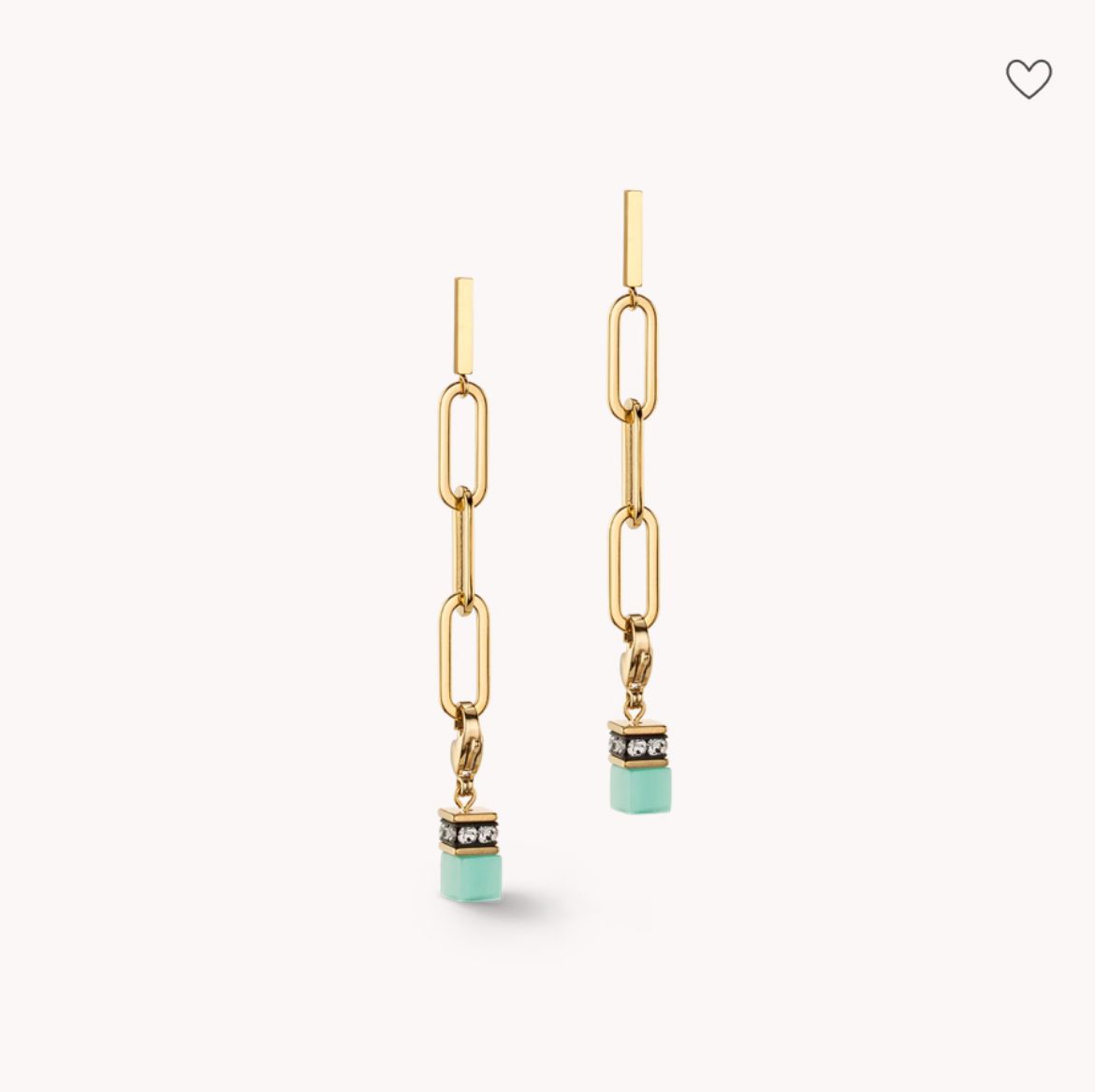 Picture of Happy Iconic Cube Charm Earrings Gold Pastel