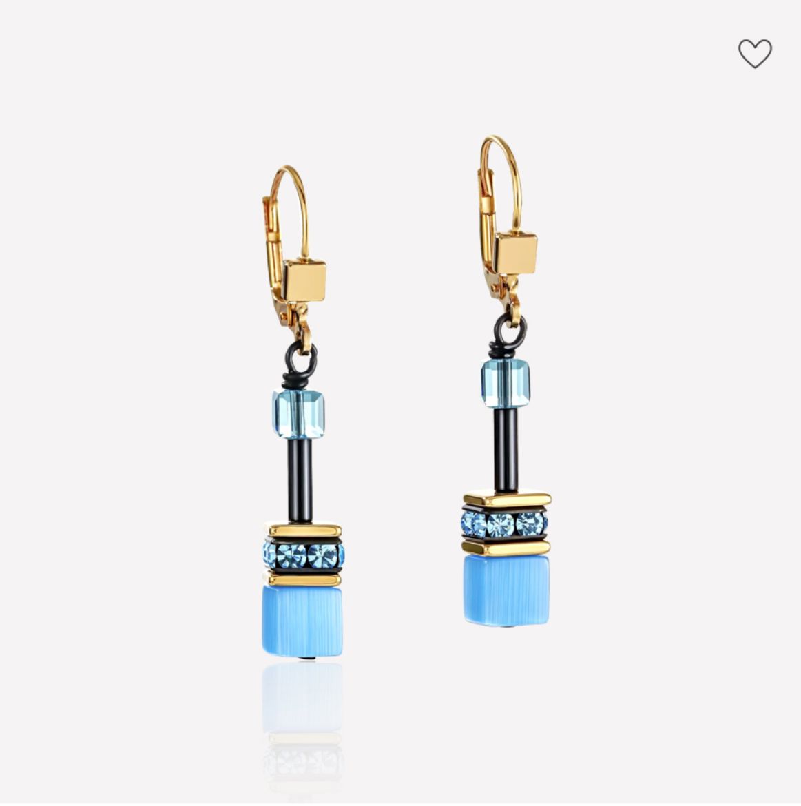 Picture of GeoCUBE® Earrings Multicolour Rainbow Gold