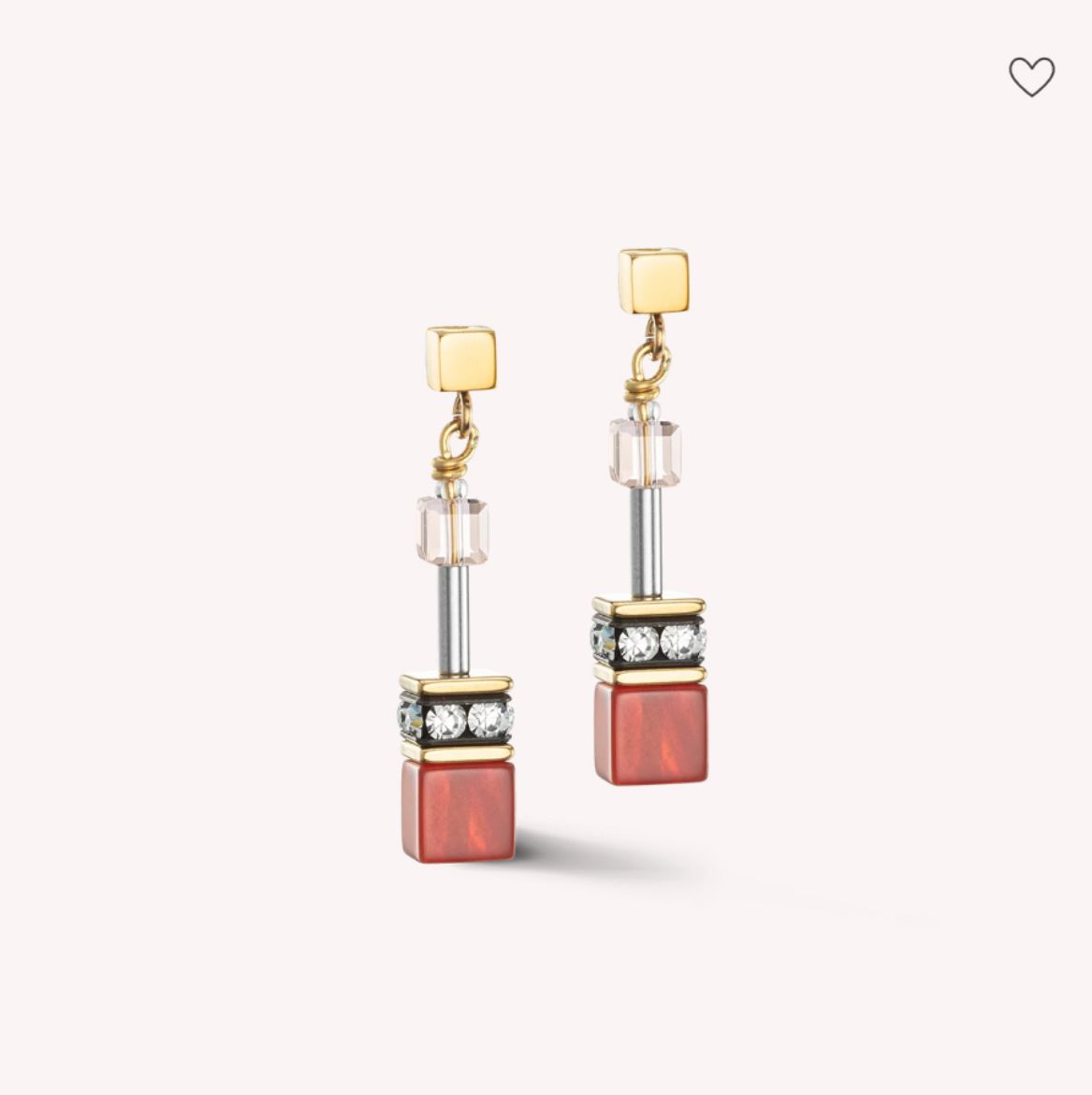 Picture of GeoCUBE® Iconic Precious earrings red-beige