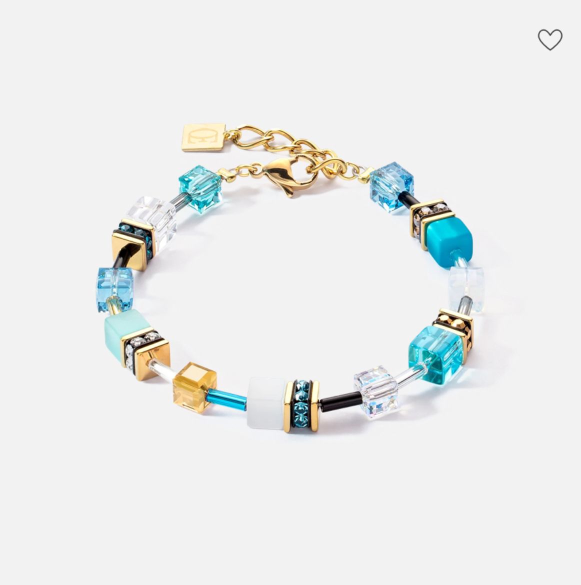 Picture of GeoCUBE® Iconic Bracelet Gold Turquoise