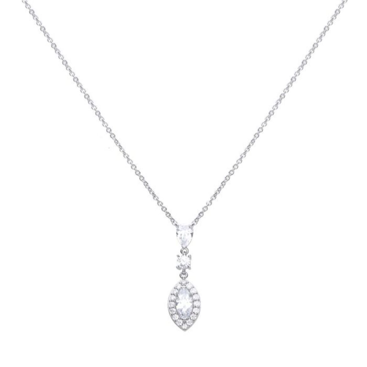 Picture of Marquise and Pave Zirconia Necklace