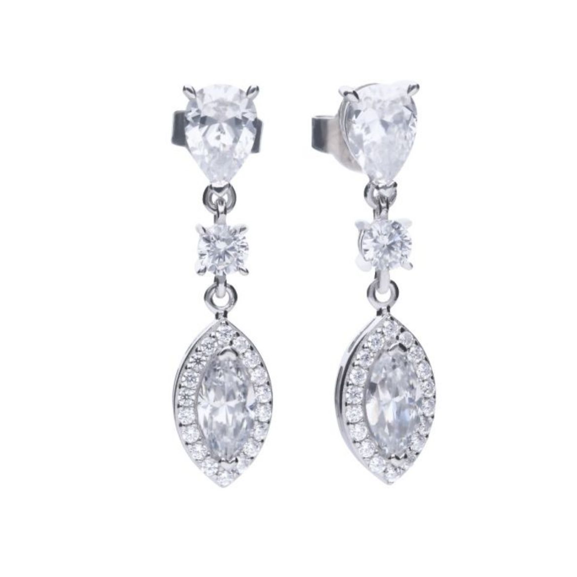 Picture of Marquise and Pave Zirconia Drop Earrings