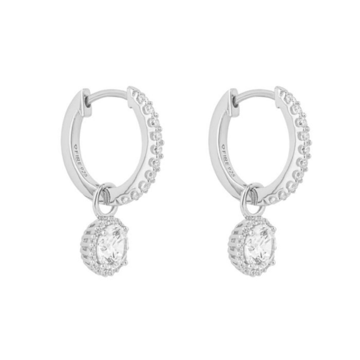Picture of Round Zirconia Assembled Hoop Earrings