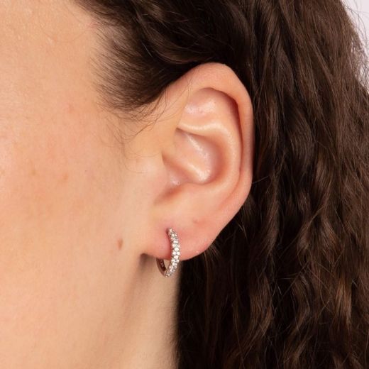 Picture of Dainty Pave Set Cluster Hoop Earrings