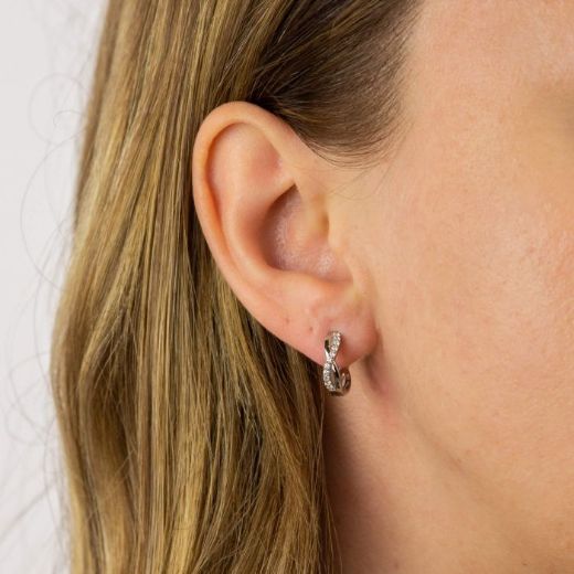 Picture of Infinity Zirconia Hoop Earrings