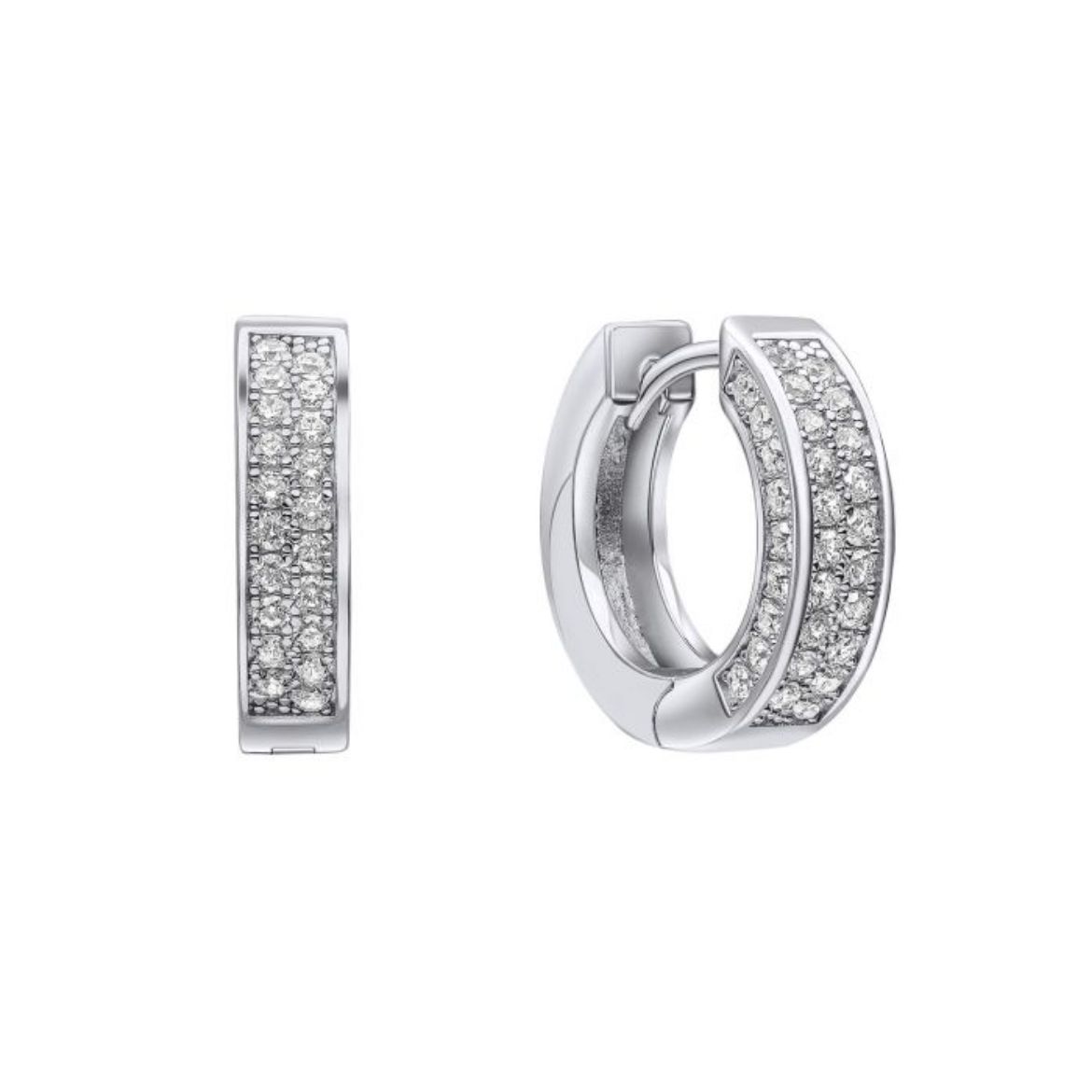 Picture of Half Pave Band Hoop Earrings