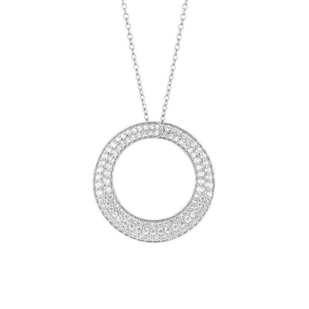 Picture of Pavé Swirl Open Circle Necklace
