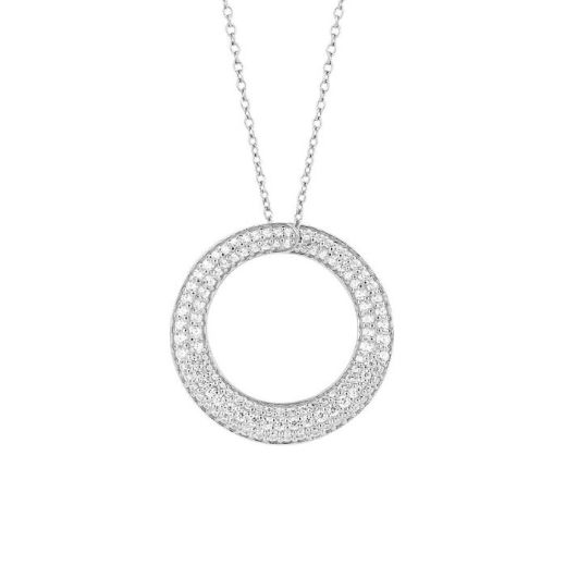 Picture of Pavé Swirl Open Circle Necklace