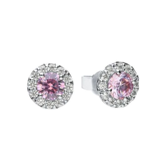 Picture of Pastel Pink Pave Set Stud Earrings