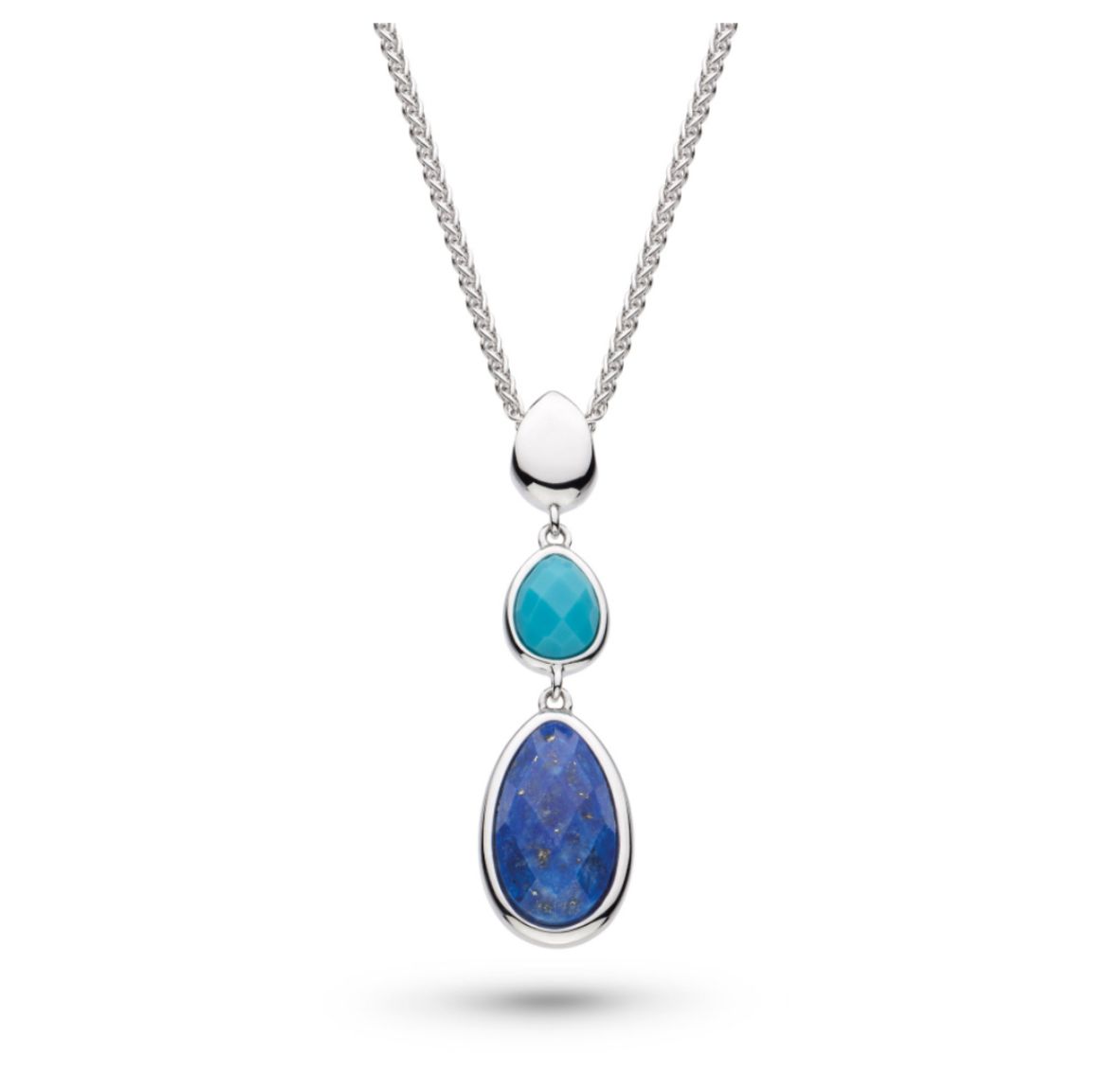 Picture of Coast Pebble Azure Gemstone Trio Droplet Necklace