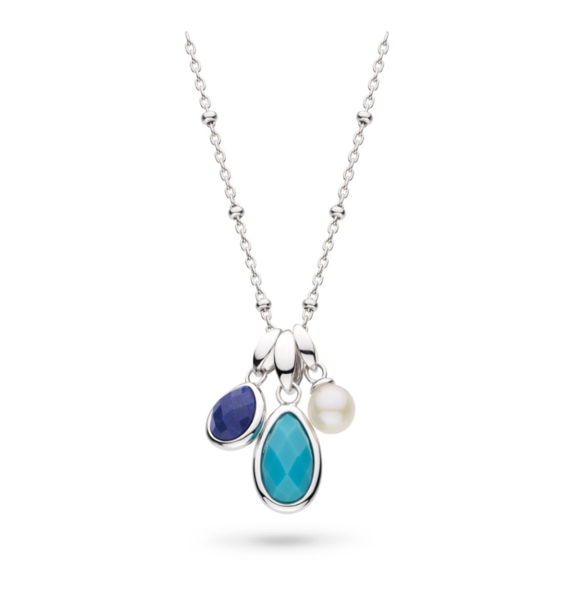Picture of Coast Pebble Azure Gemstone Trio Pendant Necklace