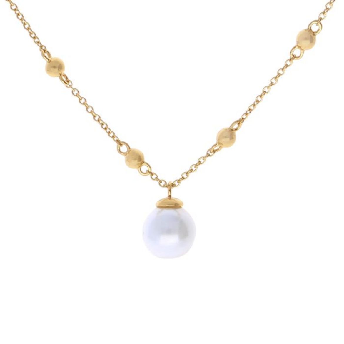 Picture of Station Necklace with Shell Pearl in Gold 