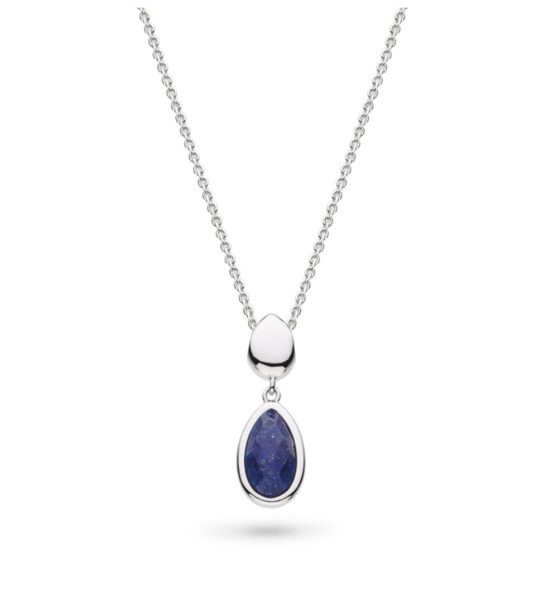 Picture of Coast Pebble Azure Gemstone Duo Droplet Necklace