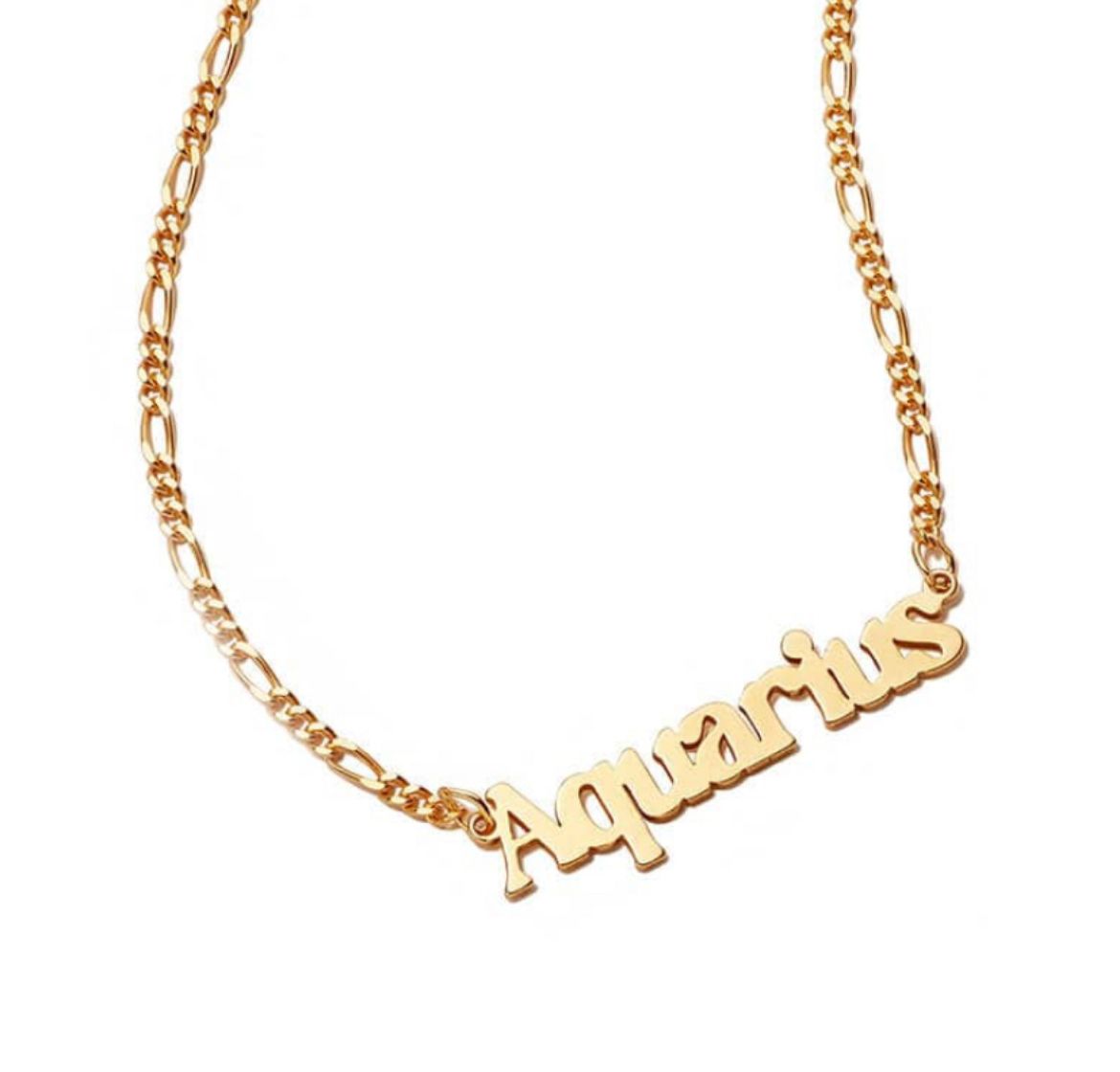 Picture of Zodiac Aquarius Necklace in 18ct Gold Plate