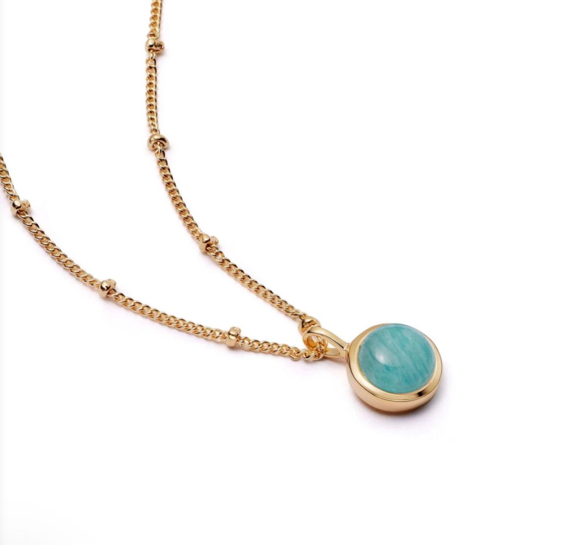 Picture of Healing Stone Necklace 18Ct Gold Plate - Amazonite