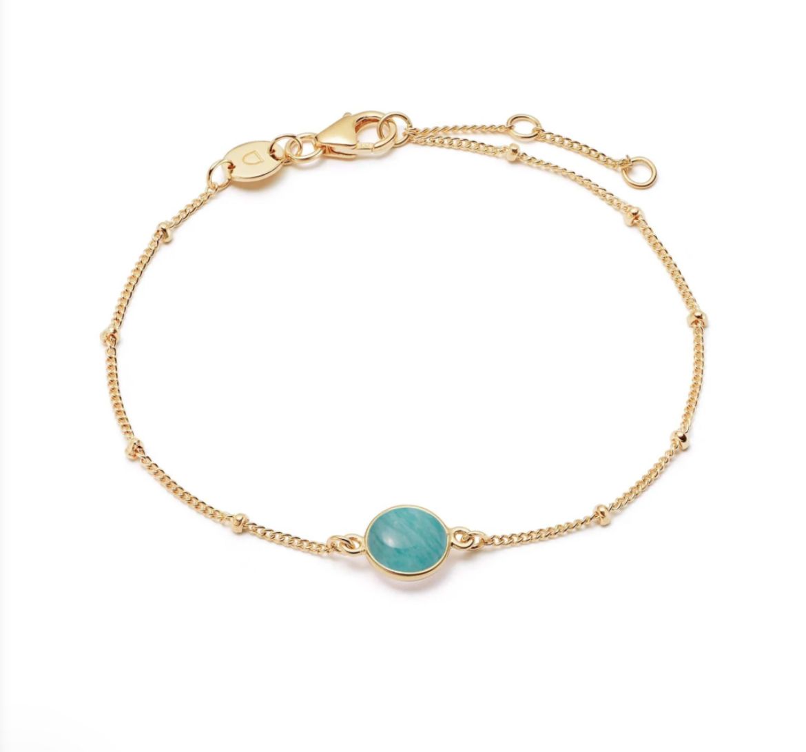 Picture of Healing Stone Bobble Bracelet 18Ct Gold Plate - Amazonite