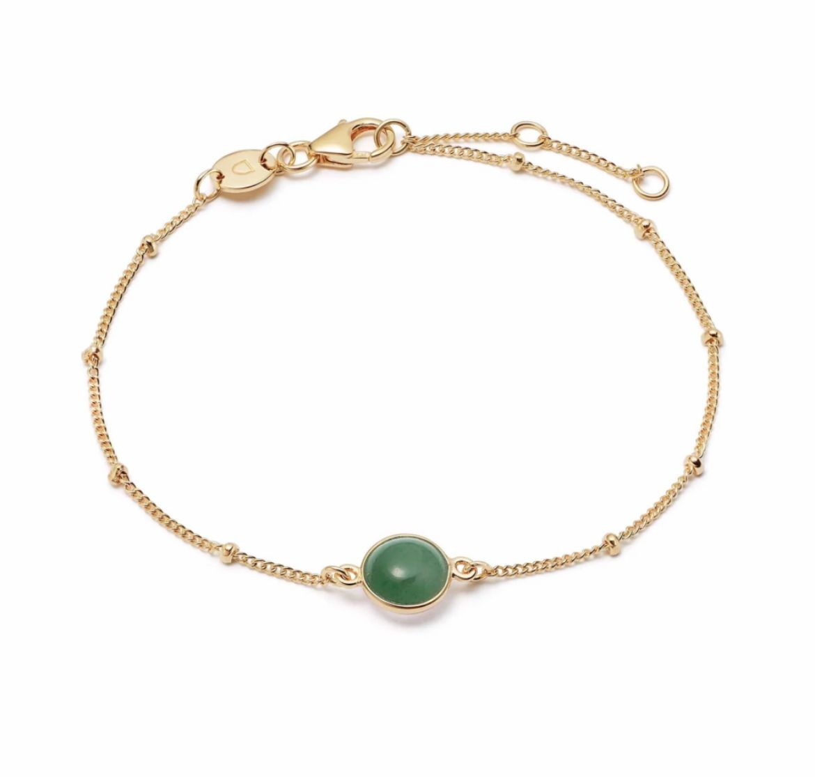 Picture of Healing Stone Bobble Bracelet 18ct Gold Plate - Green Aventurine