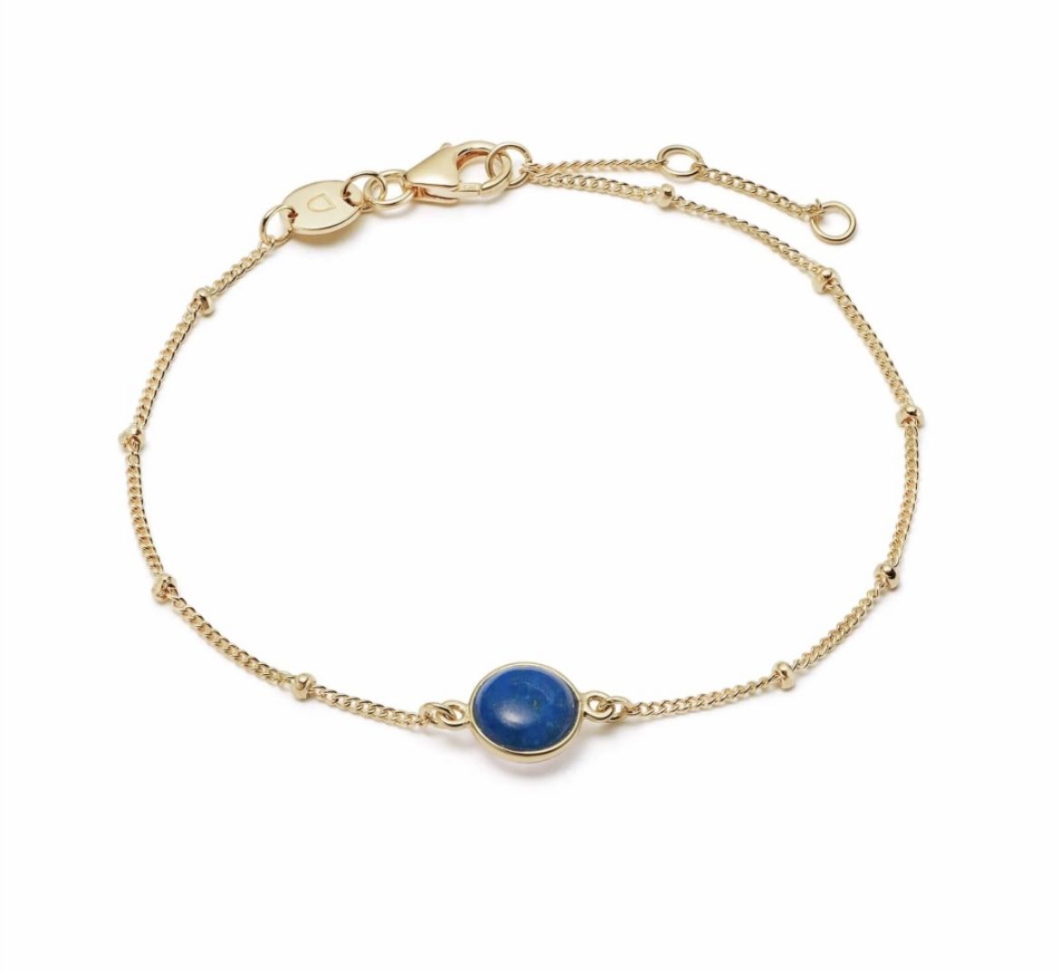 Picture of Healing Stone Bobble Bracelet 18Ct Gold Plate - Lapis
