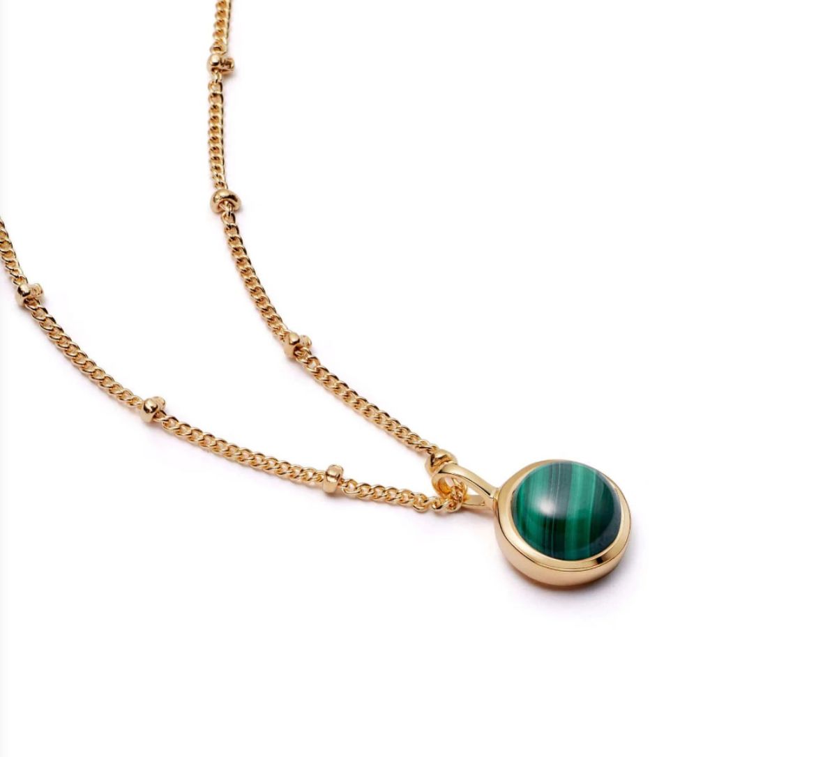 Picture of Healing Stone Necklace 18ct Gold Plate - Malachite