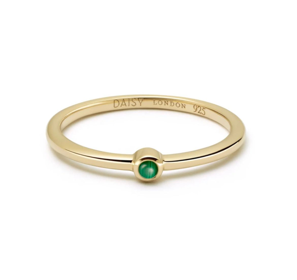 Picture of Healing Stone Ring 18ct Gold Plate - Malachite 