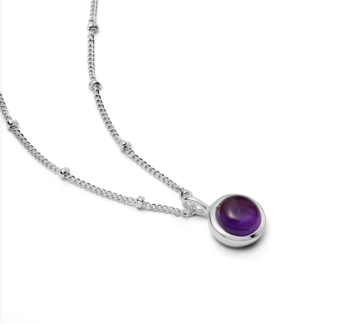 Picture of Healing Stone Necklace Silver - Amethyst