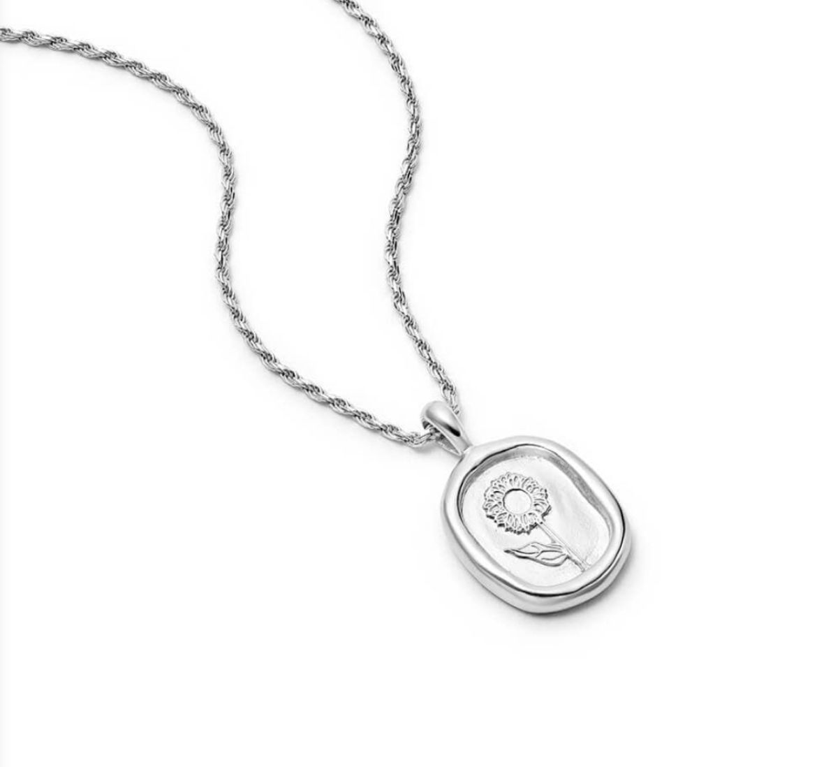 Picture of Floriography Sunflower Necklace Sterling Silver
