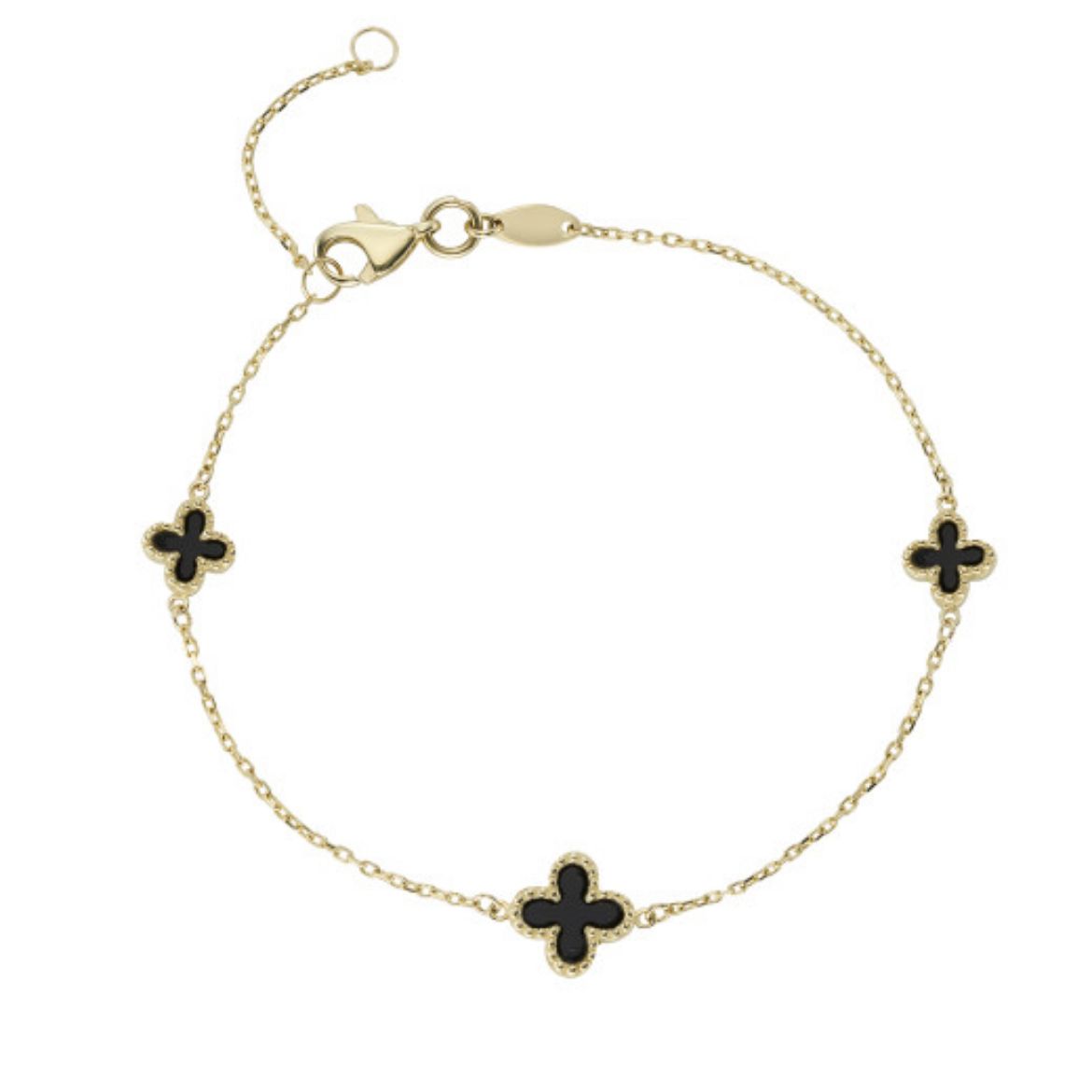 Picture of 9ct Yellow Gold Onyx Cross Bracelet
