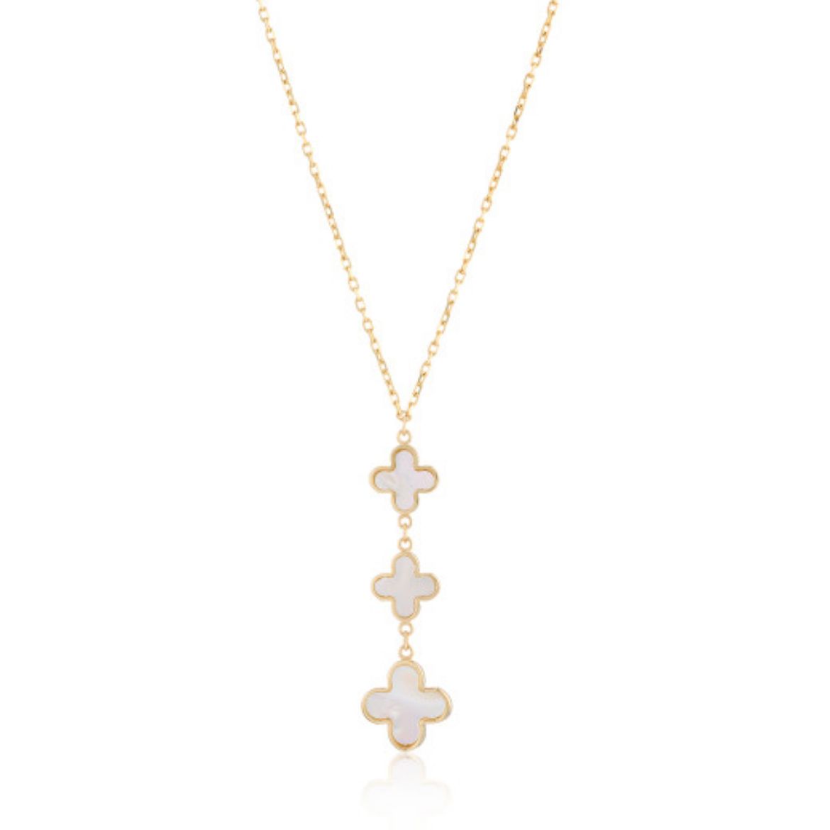 Picture of 9ct Yellow Gold Mother of Pearl Flower Necklace