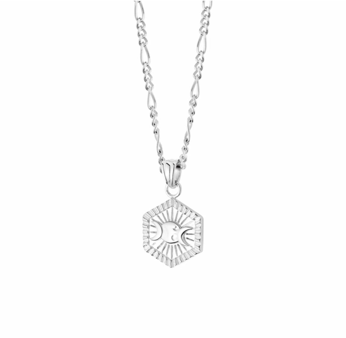 Picture of Estée Lalonde Goddess Hexagonal Sterling Silver Necklace
