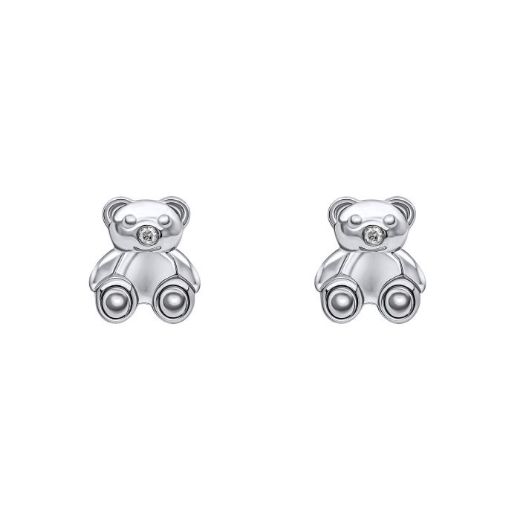 Picture of Teddy Bear Stud Earrings with Diamond