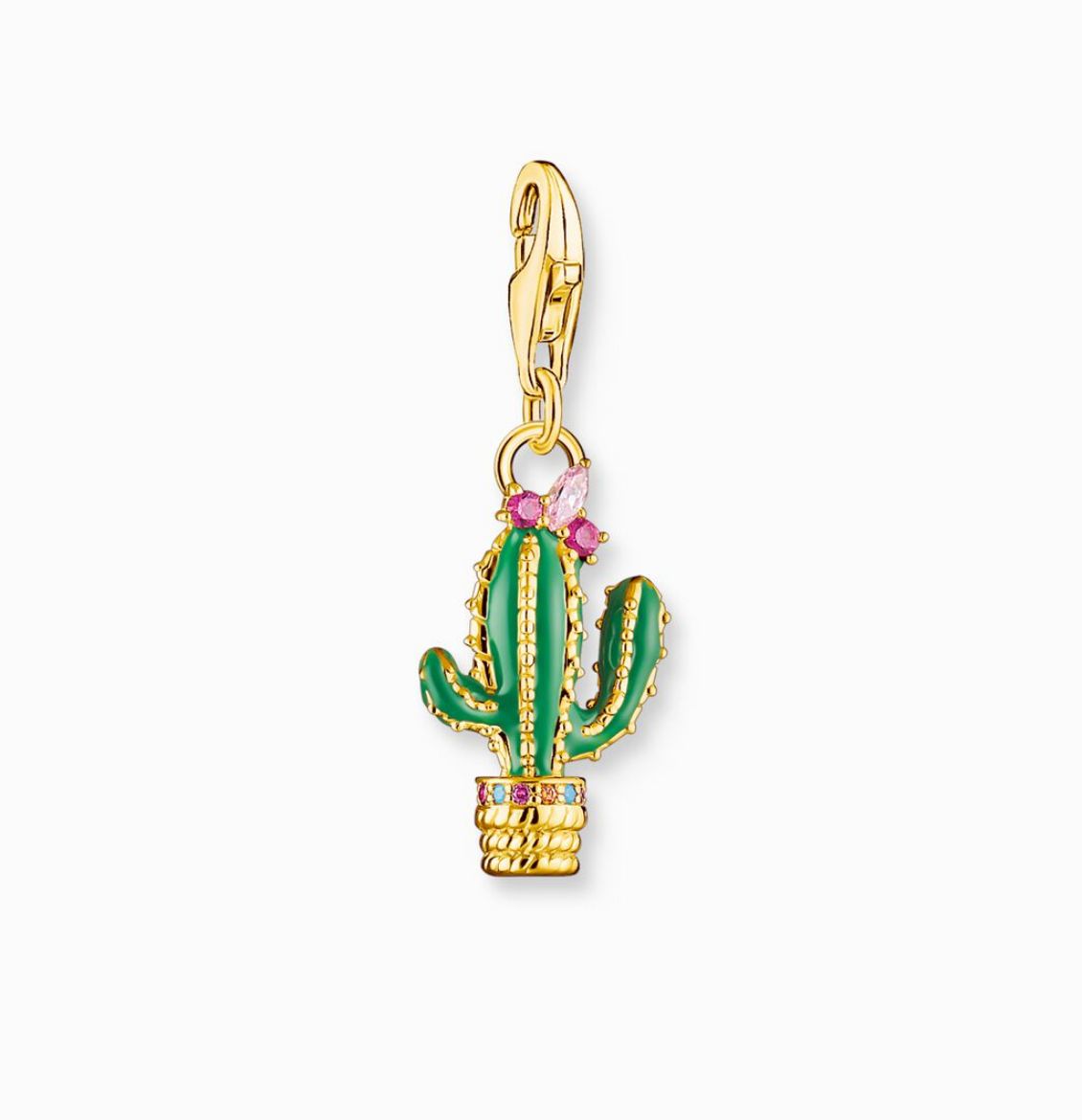 Picture of Green 18ct Gold Plated Cactus Charm