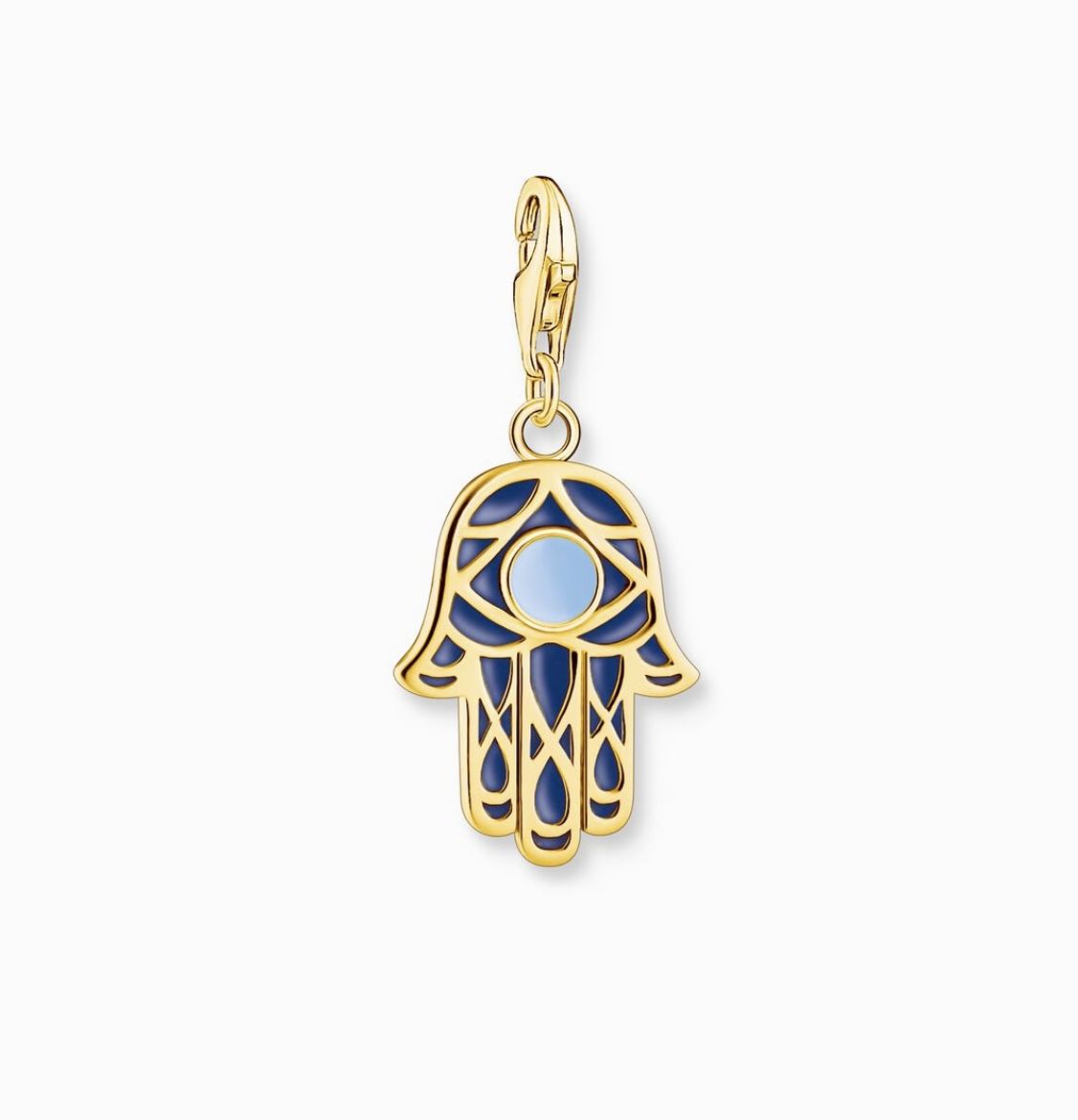 Picture of Hand of Fatima with Blue Enamel 18ct Gold Plated Charm