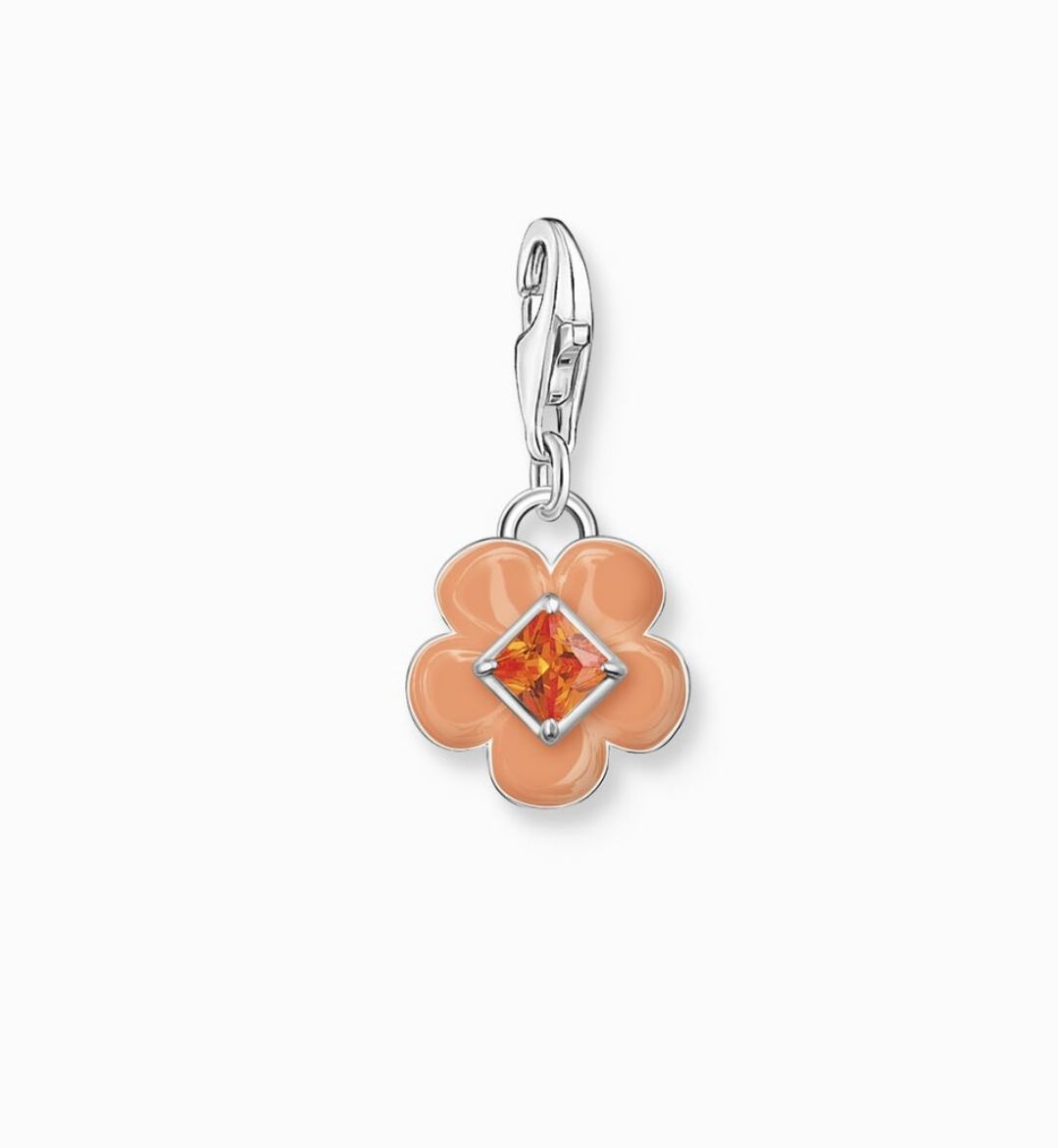 Picture of Orange Flower with Cubic Zirconia