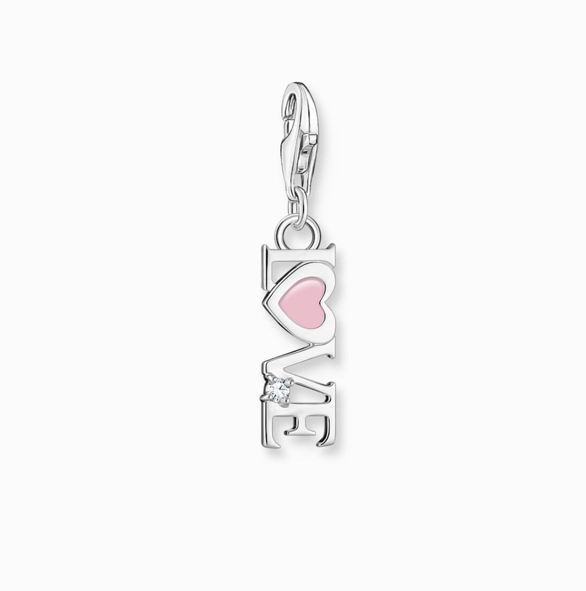 Picture of Love Charm with Pink Stone and Cubic Zirconia