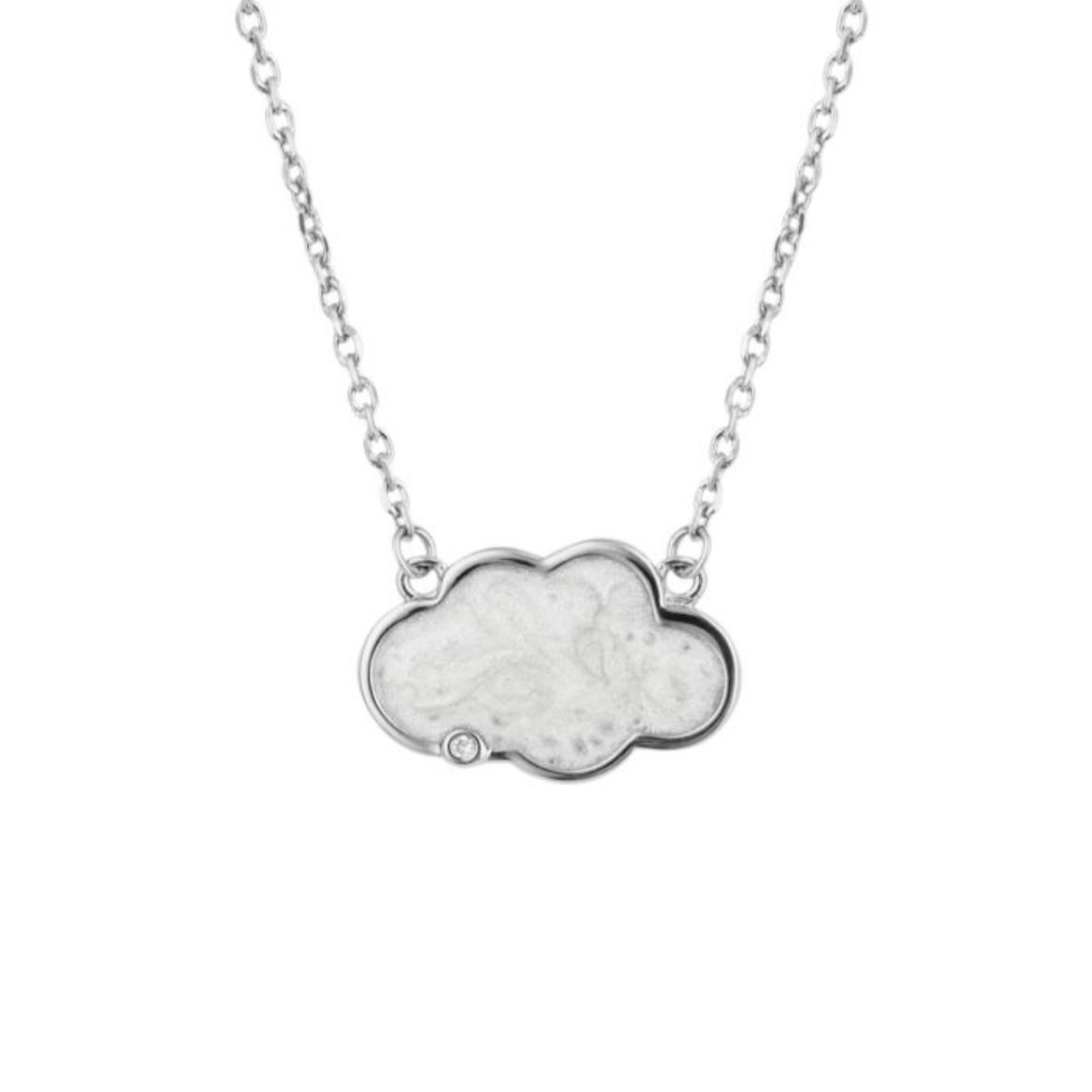 Picture of Pearlised Enamel Cloud Necklace with Diamond