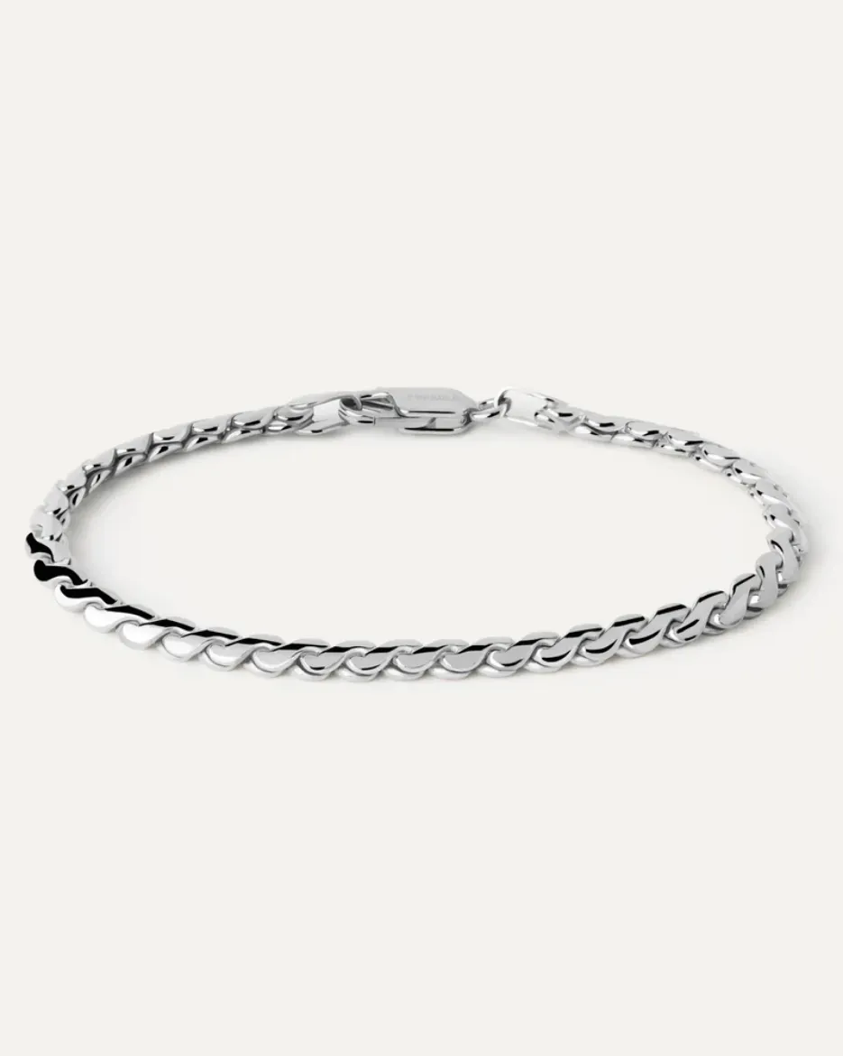 Picture of Large Serpentine Silver Chain Bracelet