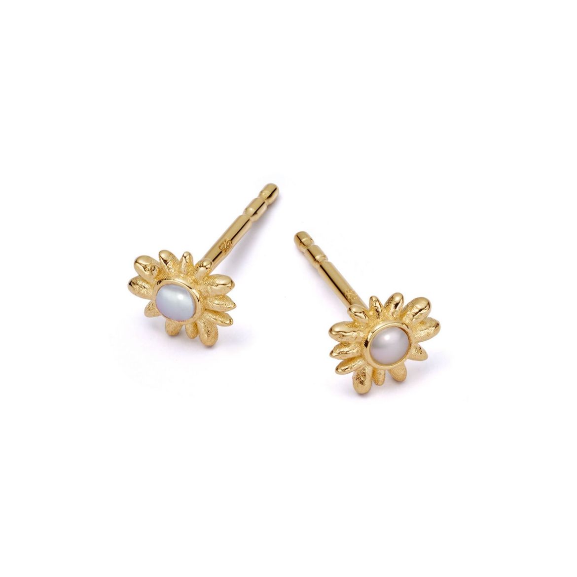 Picture of Daisy Mini Mother of Pearl Stud Earrings 18ct Gold Plate