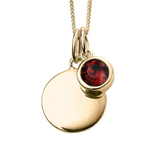 Picture of January Crystal Birthstone Gold Pendant