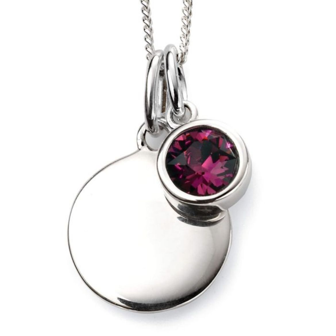 Picture of February Crystal Birthstone Silver Pendant