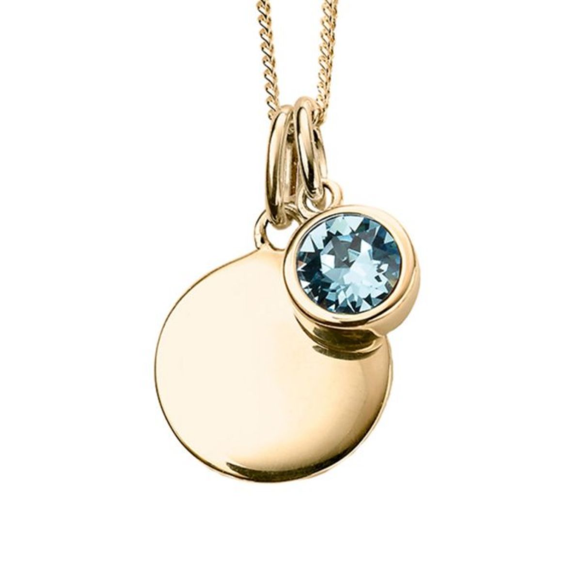 Picture of March Crystal Birthstone Gold Pendant