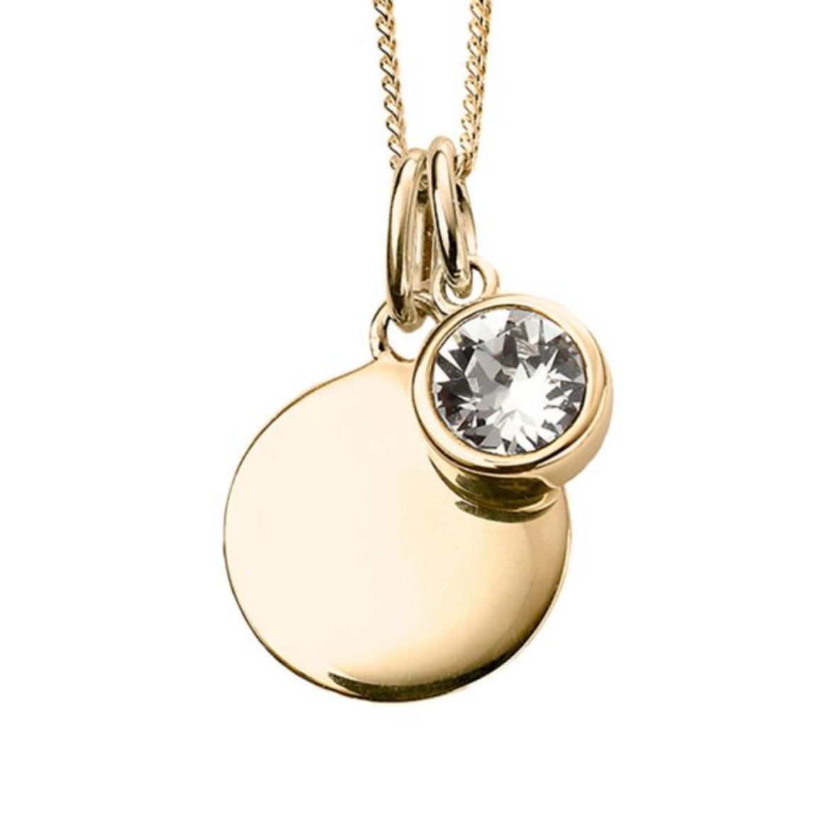 Picture of April Crystal Birthstone Gold Pendant